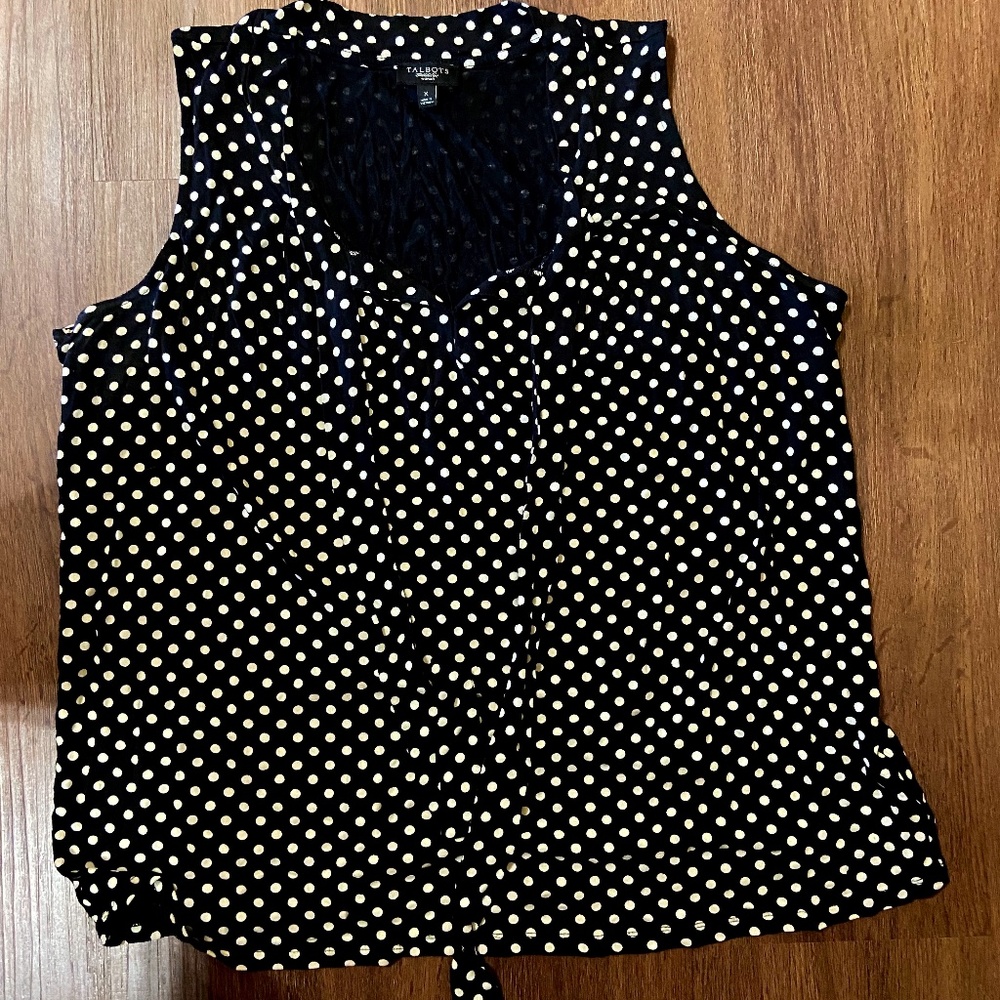 Talbots polkadot blouse